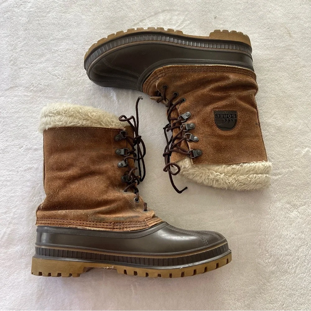 SOREL Vintage Kaufman Steel Shank Winter Snow Boots Size 9 Men